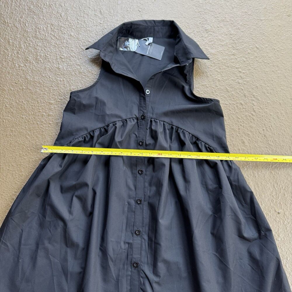 NWT Collared Shirt Dress Sz S Casual Loose Button Down Mini V Neck Tunic Pockets - Picture 10 of 16